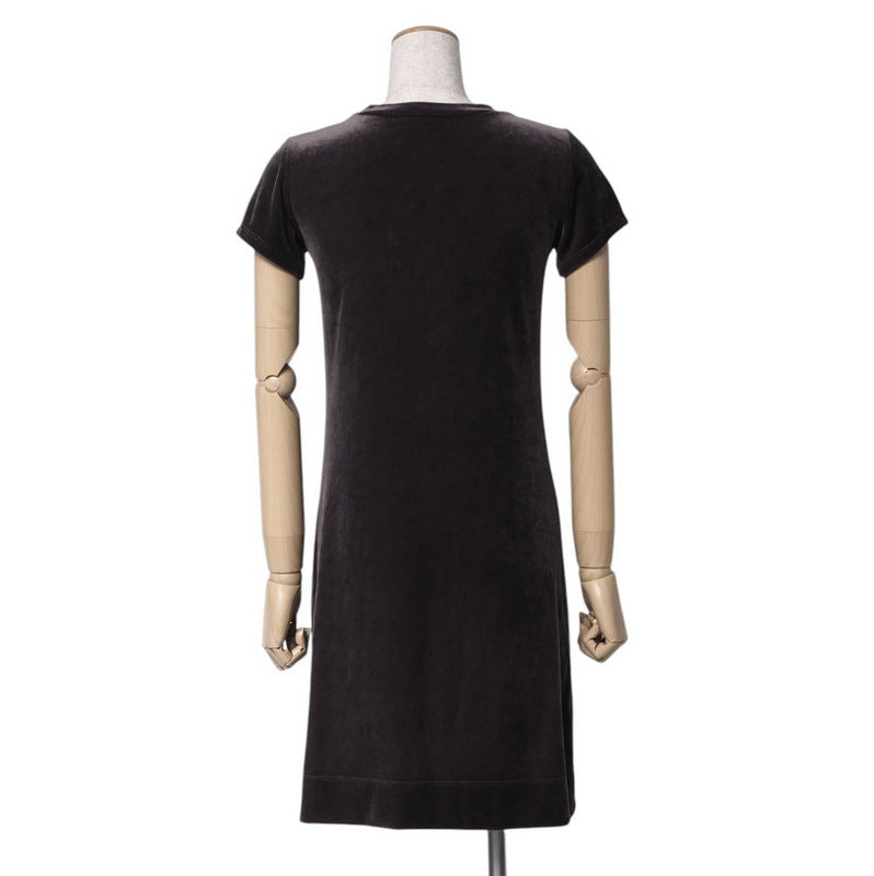 Gucci one piece 271473 Velor charcoal Women XS
