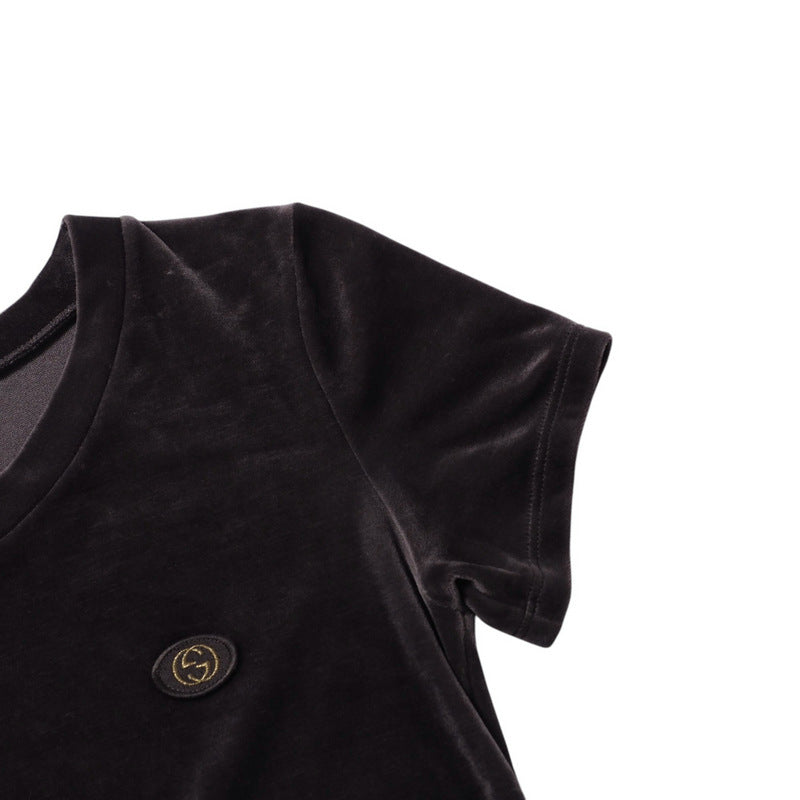 Gucci one piece 271473 Velor charcoal Women XS