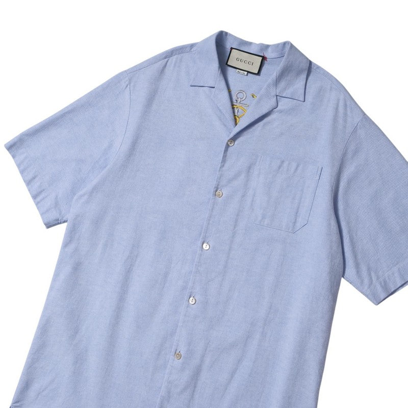 Gucci Short sleeve shirt 604109 cotton blue mens 46