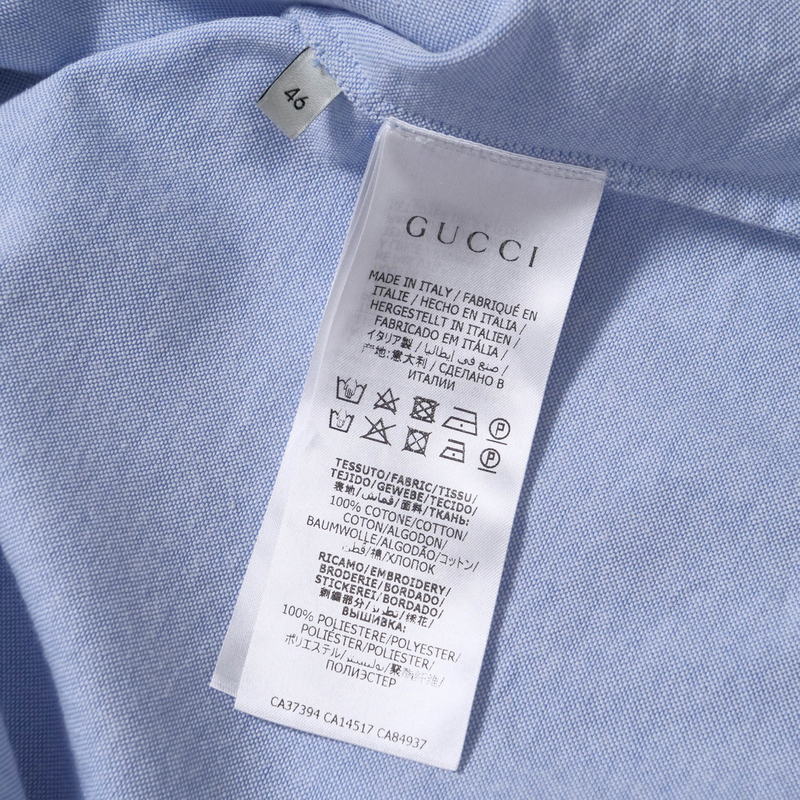 Gucci Short sleeve shirt 604109 cotton blue mens 46