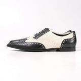 Gucci pumps 388424 Genuine Leather Black x white Women 35.5