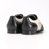 Gucci pumps 388424 Genuine Leather Black x white Women 35.5
