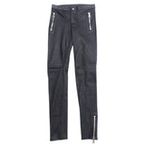 Gucci skinny pants 360417 leather Black/Metal:Silver Women 36