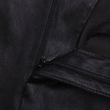 Gucci skinny pants 360417 leather Black/Metal:Silver Women 36