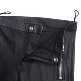 Gucci skinny pants 360417 leather Black/Metal:Silver Women 36