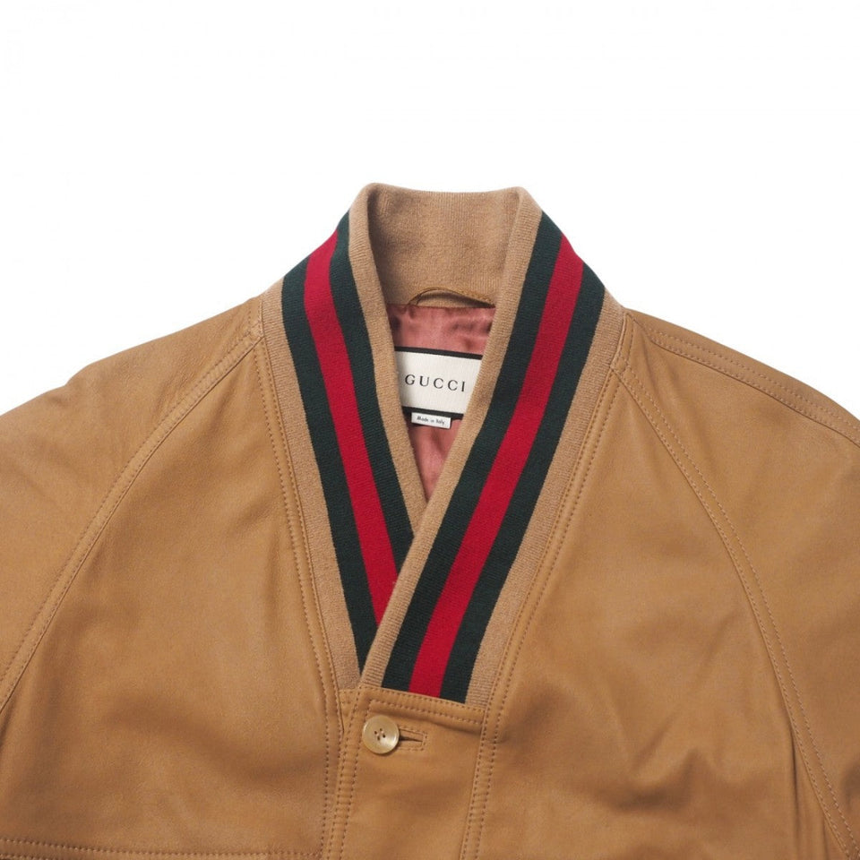 Gucci Jacket 567428 goat Camel brown Sherry line mens 44