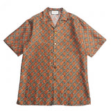 Gucci Short sleeve shirt 623156 100% silk orange khaki mens 46(170/88A)