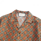 Gucci Short sleeve shirt 623156 100% silk orange khaki mens 46(170/88A)