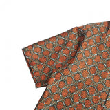 Gucci Short sleeve shirt 623156 100% silk orange khaki mens 46(170/88A)