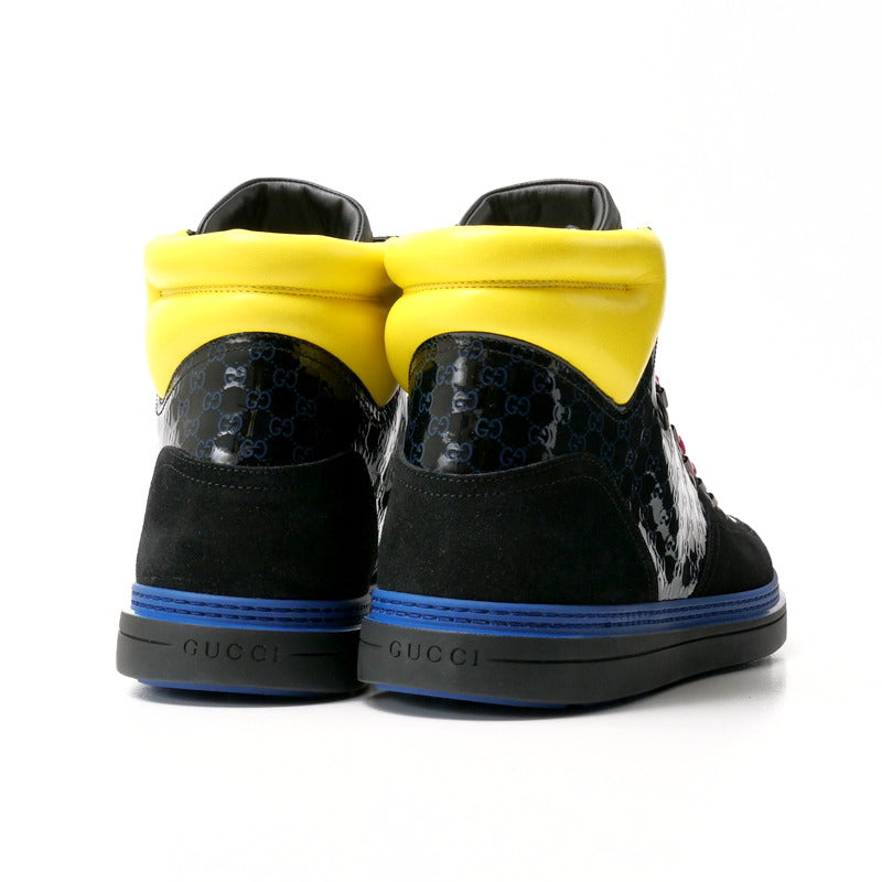 Gucci sneakers 392167 leather black mens 10 2/1G
