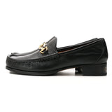 Gucci loafers 575113 leather Black Gold x Silver mens 7.5