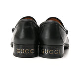 Gucci loafers 575113 leather Black Gold x Silver mens 7.5