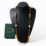 Gucci Necklace Bamboo Gold/Brown/White Women