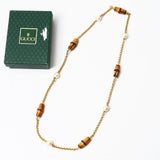 Gucci Necklace Bamboo Gold/Brown/White Women