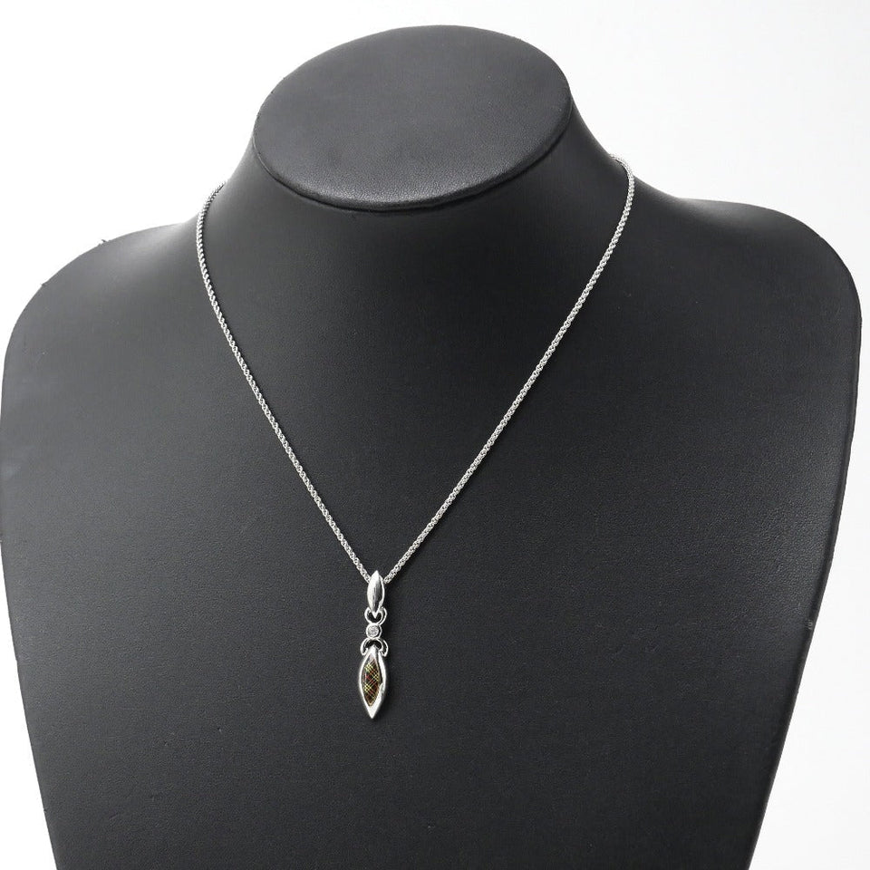 Burberry Necklace Metal, Rhinestone Silver check Women(Unisex)