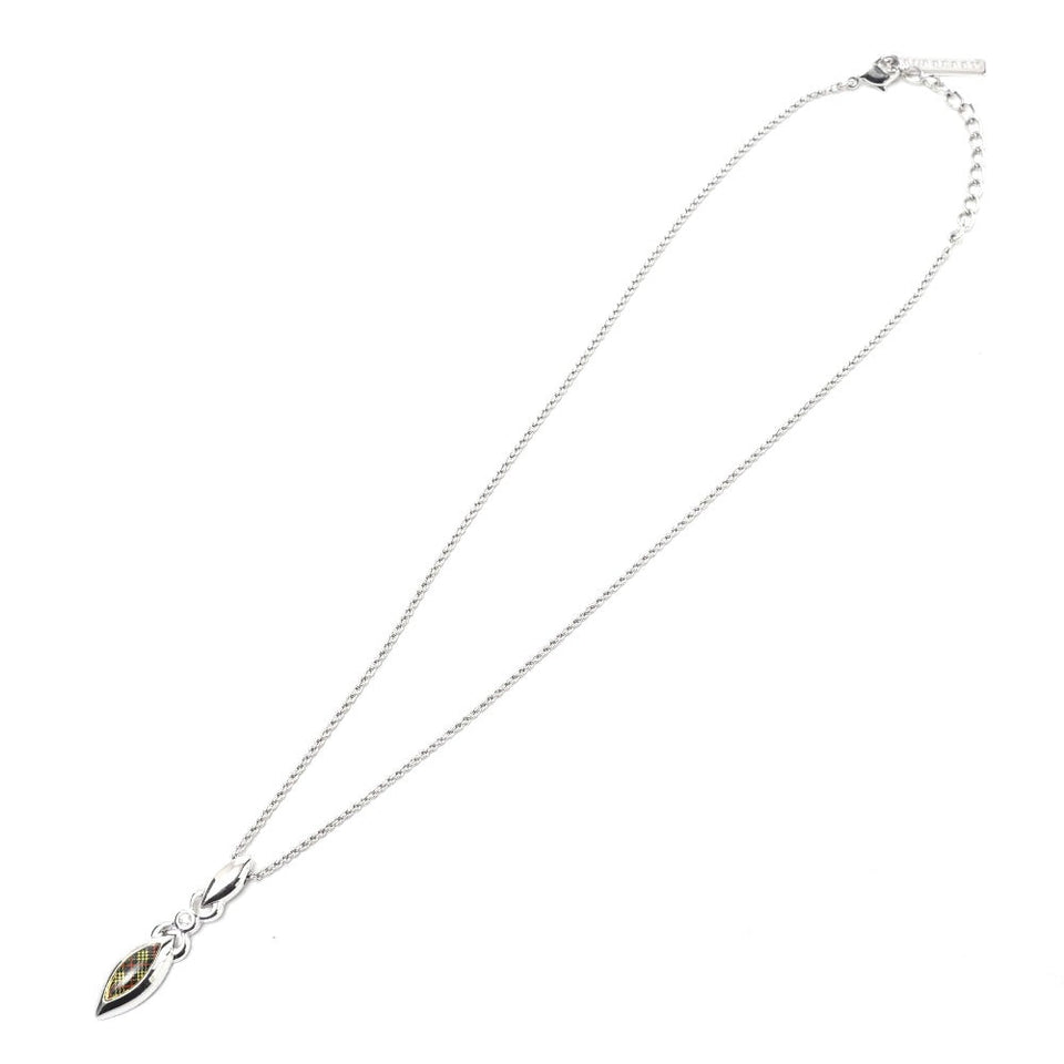 Burberry Necklace Metal, Rhinestone Silver check Women(Unisex)