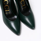 Gucci pumps 589769 leather green Women 36 1/2