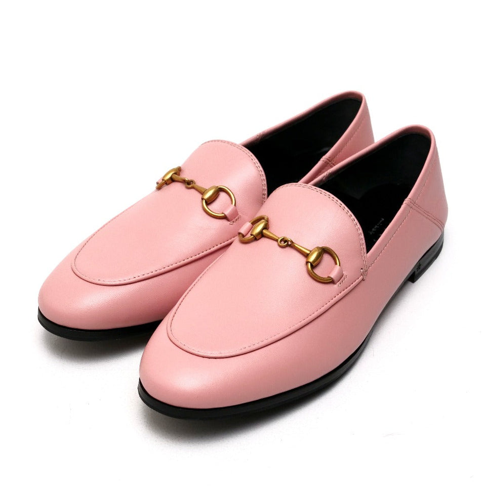 Gucci loafers 414998 Genuine Leather Pink Antique Gold brixton Women 37.5
