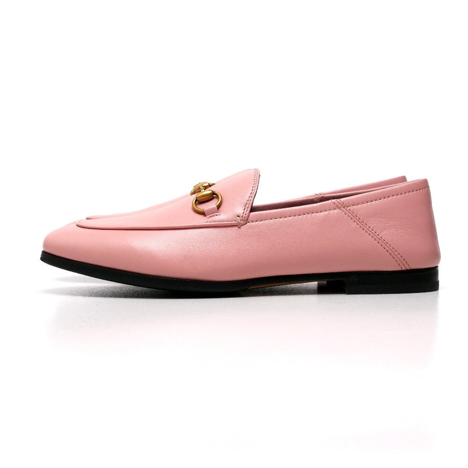 Gucci loafers 414998 Genuine Leather Pink Antique Gold brixton Women 37.5