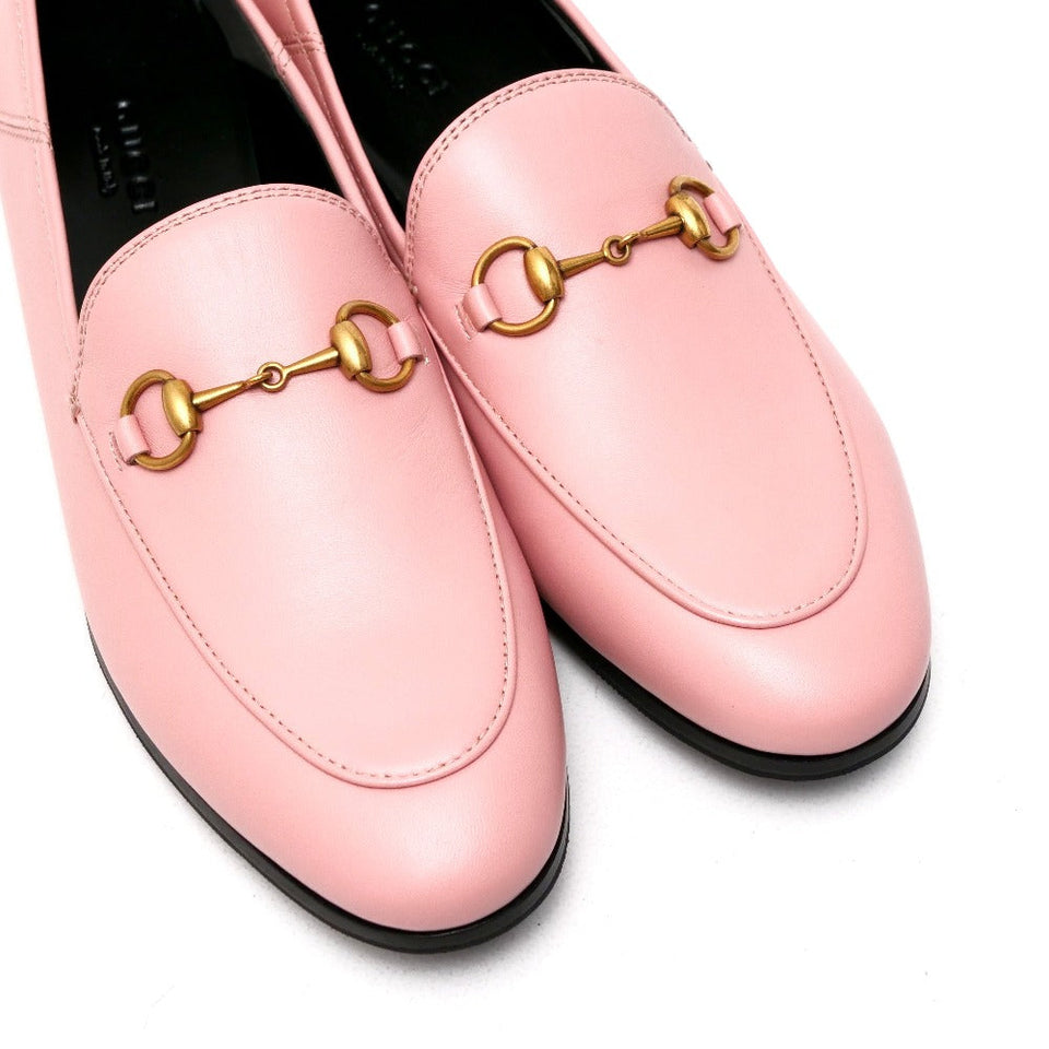 Gucci loafers 414998 Genuine Leather Pink Antique Gold brixton Women 37.5