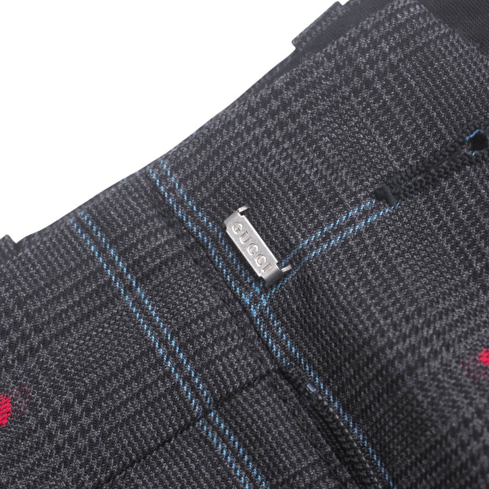Gucci Pants 497762 95% wool, 5% cotton Gray light blue Women 36