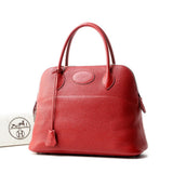 Hermes Handbag Taurillon Clemence Red Bolide 31 Women