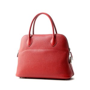 Hermes Handbag Taurillon Clemence Red Bolide 31 Women