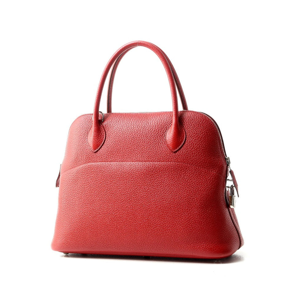 Hermes Handbag Taurillon Clemence Red Bolide 31 Women