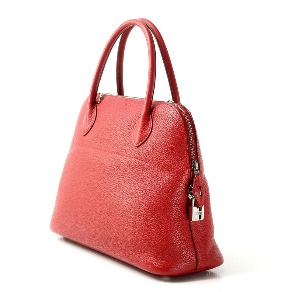 Hermes Handbag Taurillon Clemence Red Bolide 31 Women