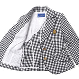 Burberry BLUE LABEL tailored jacket 100% cotton Black x white FCF28-701-09 Women 38