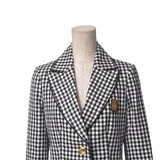 Burberry BLUE LABEL tailored jacket 100% cotton Black x white FCF28-701-09 Women 38