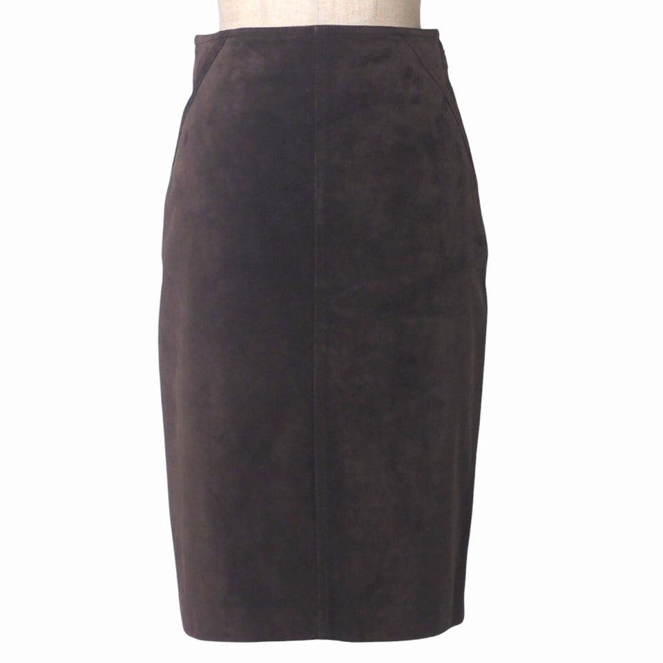 Gucci skirt Suede Brown Suede leather Women 38