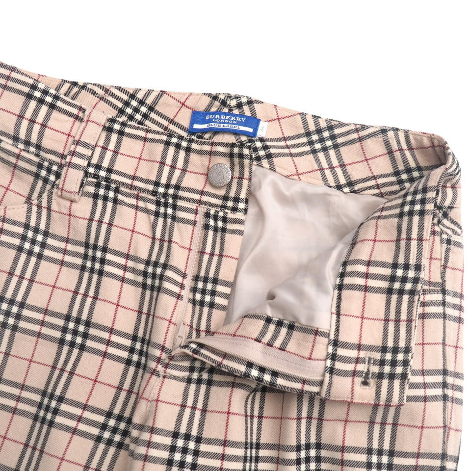 Burberry BLUE LABEL Pants wool Beige black red FQF46-594-43 Women 34