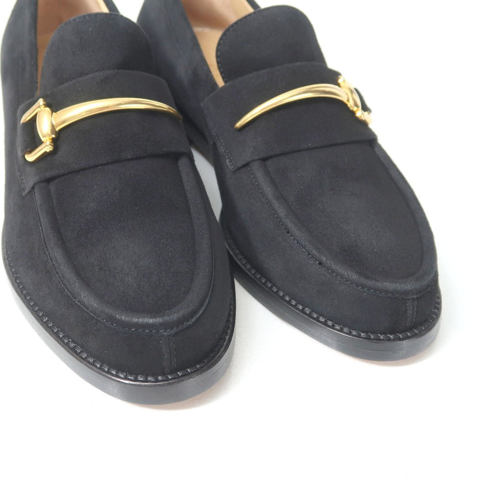 Gucci loafers leather Black gold 100 0374 Women 4 1/2 B