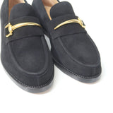 Gucci loafers leather Black gold 100 0374 Women 4 1/2 B