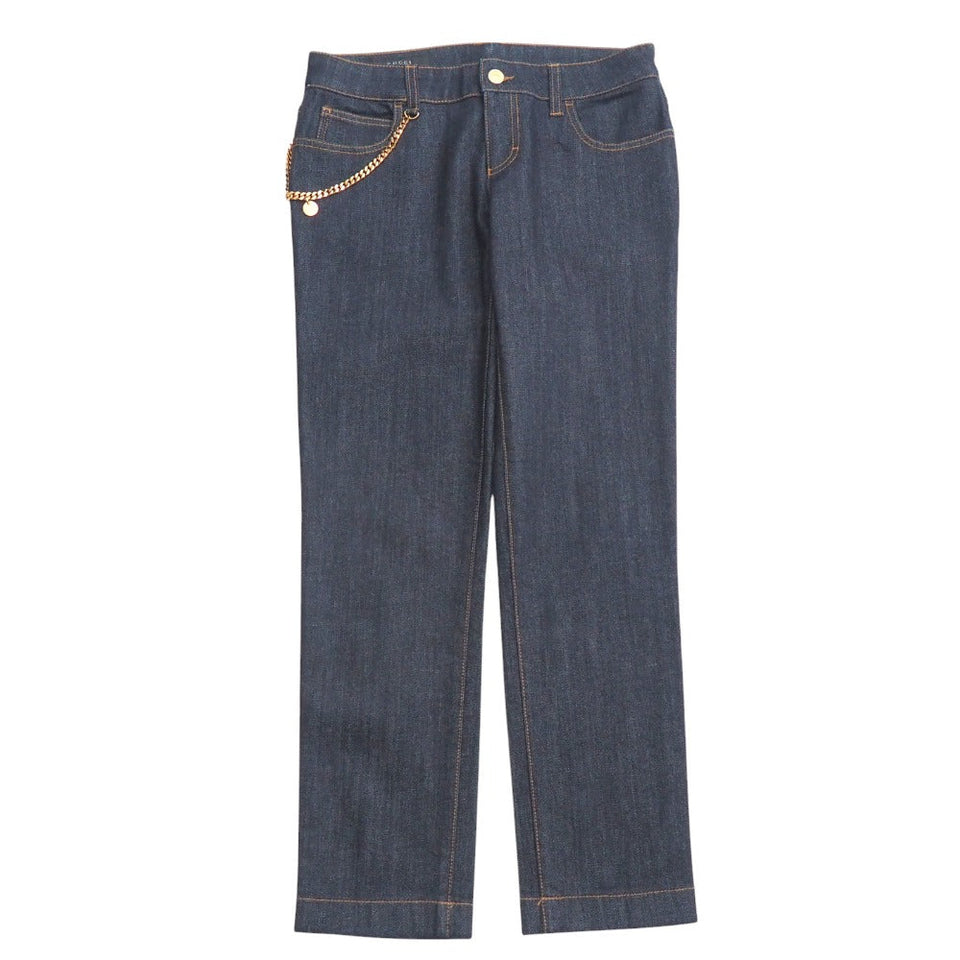 Gucci Denim pants Cotton denim Indigo Gold Women 38