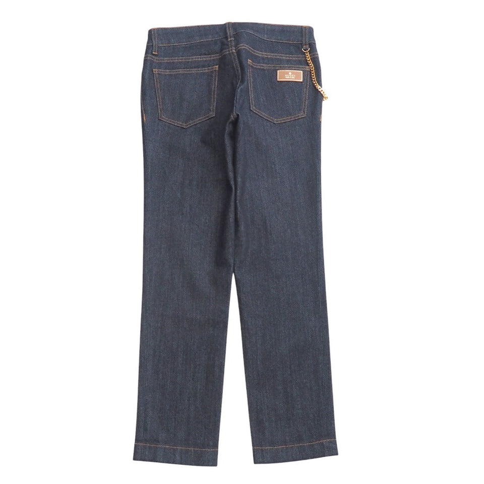 Gucci Denim pants Cotton denim Indigo Gold Women 38