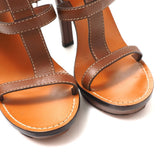 Gucci Sandals Genuine Leather Brown Bamboo 283544 Women 36.5