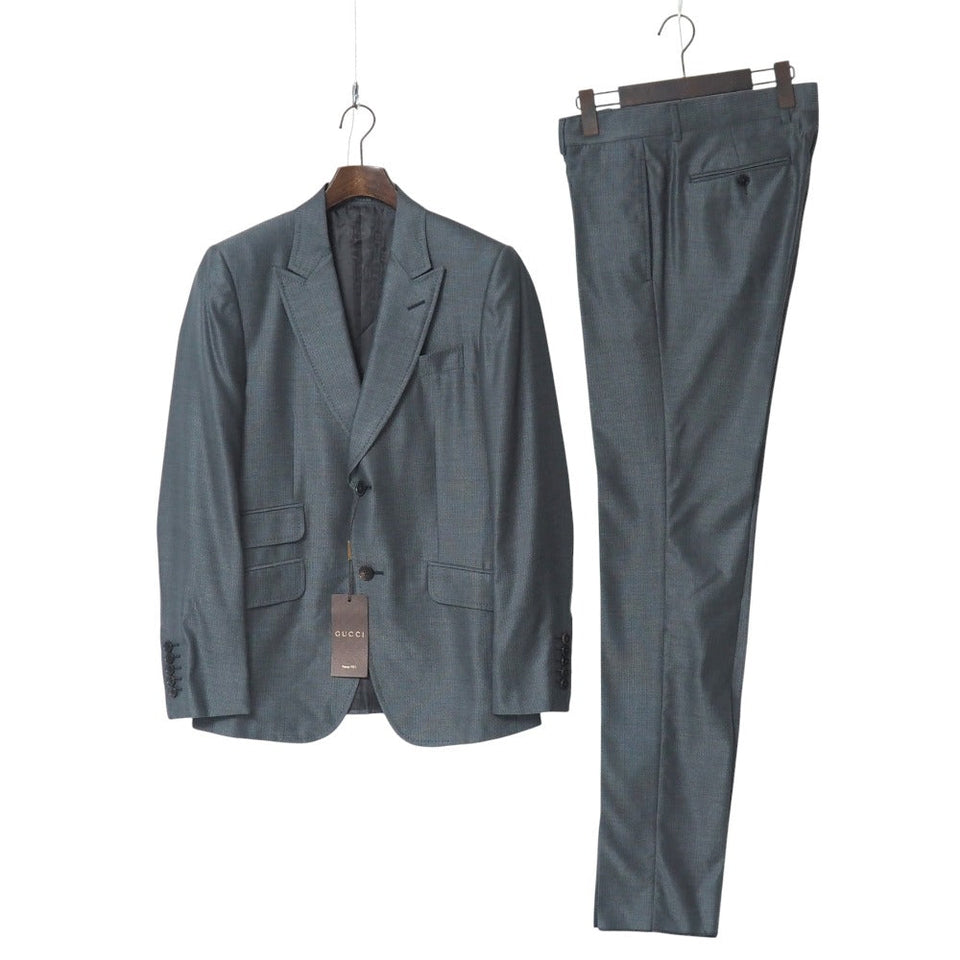 Gucci suit 60% wool, 40% silk gray 21NCFB mens 7-46 C