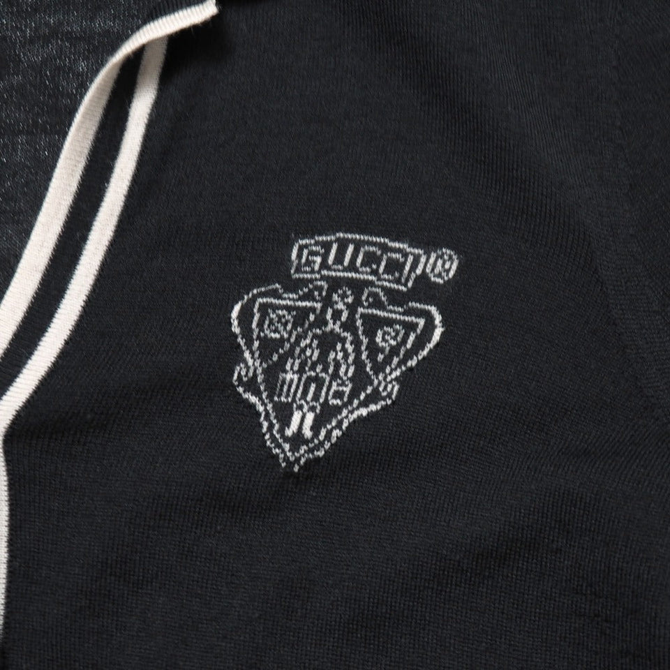 Gucci knit 100% wool Black x Beige 164857 S