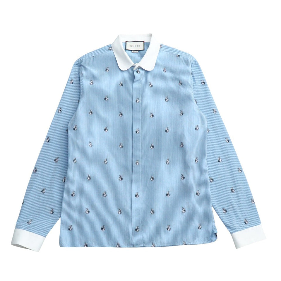 Gucci Long sleeve shirt cotton Blue white Cambidge Cambridge 474002 Z381C 40