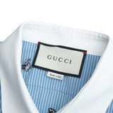 Gucci Long sleeve shirt cotton Blue white Cambidge Cambridge 474002 Z381C 40