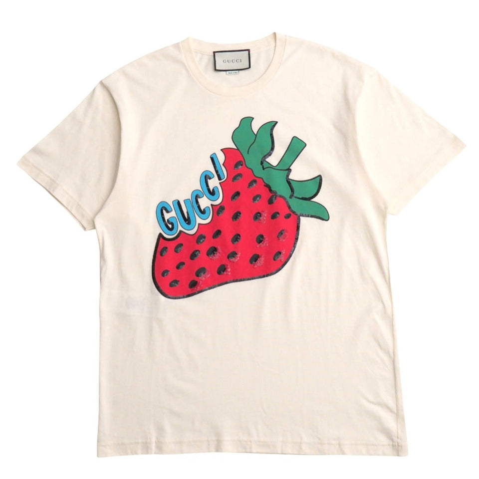 Gucci Short sleeve T-shirt cotton Ivory type Blue Green Red Black 539081 XJA2J XS