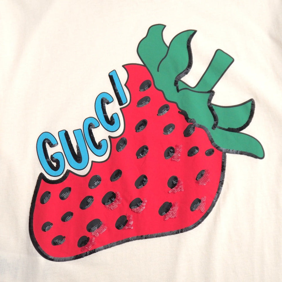 Gucci Short sleeve T-shirt cotton Ivory type Blue Green Red Black 539081 XJA2J XS