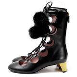 Gucci boots leather Black type 400087 36