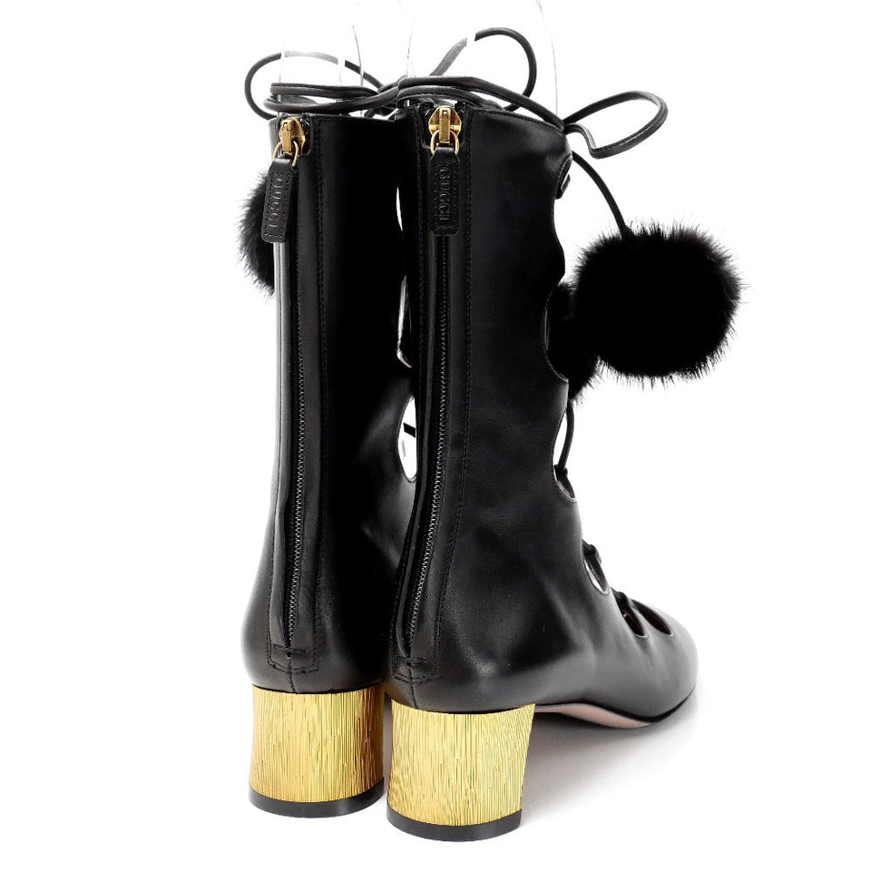 Gucci boots leather Black type 400087 36