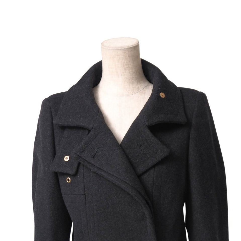 Gucci coat 85% wool, 15% cashmere Dark gray type 115895.ZF051 38