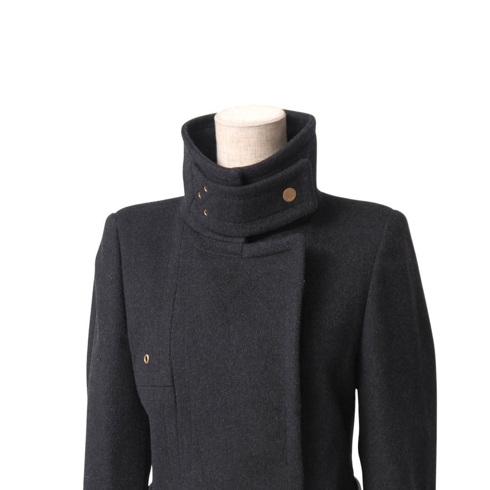 Gucci coat 85% wool, 15% cashmere Dark gray type 115895.ZF051 38
