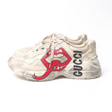 Gucci sneakers 552089 leather Ivory Red Black Rhyton 10
