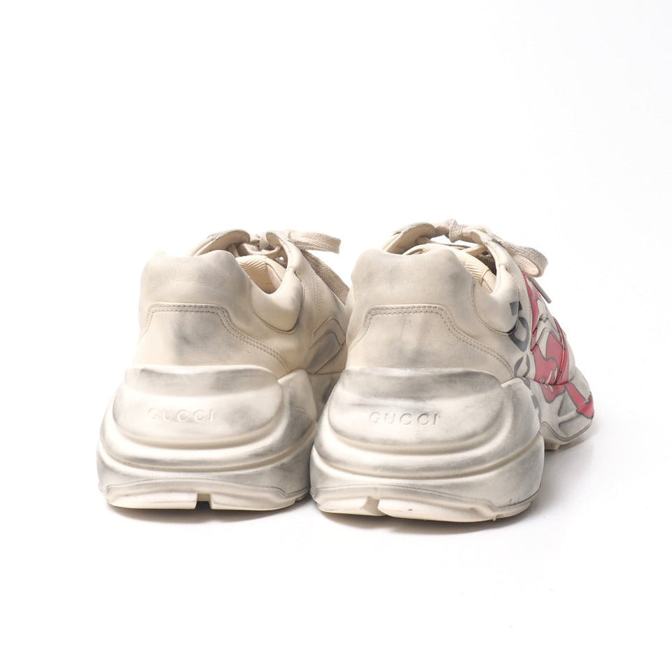 Gucci sneakers 552089 leather Ivory Red Black Rhyton 10